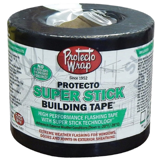 Protecto Wrap Super Stick Black Synthetic Flashing Tape 75 L ft. x 6 W in.