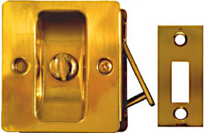 National Hardware Polished Brass Gold Brass Pocket Door Latch 1 pk