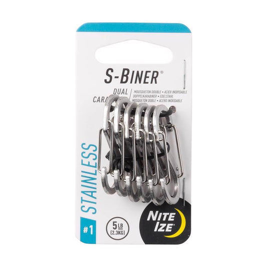 Nite Ize Stainless Steel Silver Dual Carabiner S-Biner (Pack of 4)