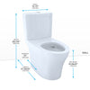 TOTO Aquia IV Two-Piece Elongated Dual Flush 1.28 and 0.9 GPF Skirted Toilet with CEFIONTECT, Cotton White - CST446CEMGN#01