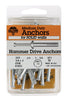 Hillman 1/4 in. Dia. x 2 in. L Zinc Round Head Hammer Drive Anchor 10 pk (Pack of 5)