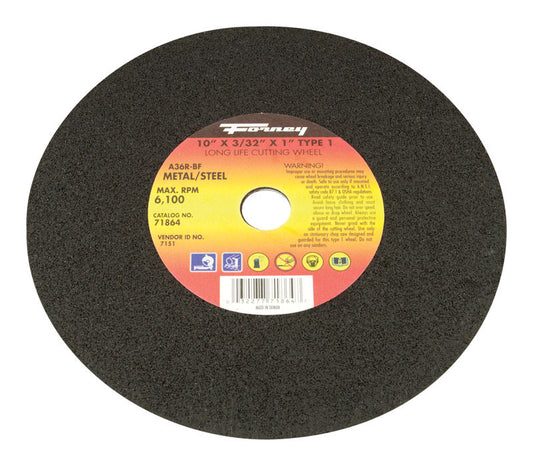 Forney 10 in. D X 5/8 in. Aluminum Oxide Metal Cutting Wheel 1 pc