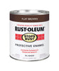 Rust-Oleum Stops Rust Indoor and Outdoor Flat Brown Oil-Based Protective Paint 1 qt
