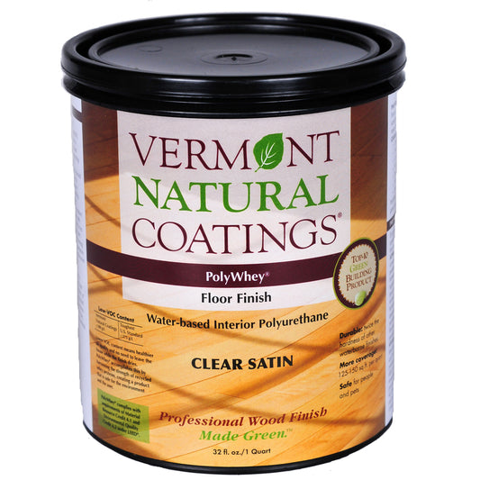 Vermont Natural Coatings PolyWhey Satin Clear Water-Based Floor Finish 1 qt (Pack of 6).