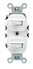 Leviton 15 amps Three Pole Toggle Duplex Combination Switch White 1 pk - Open Box