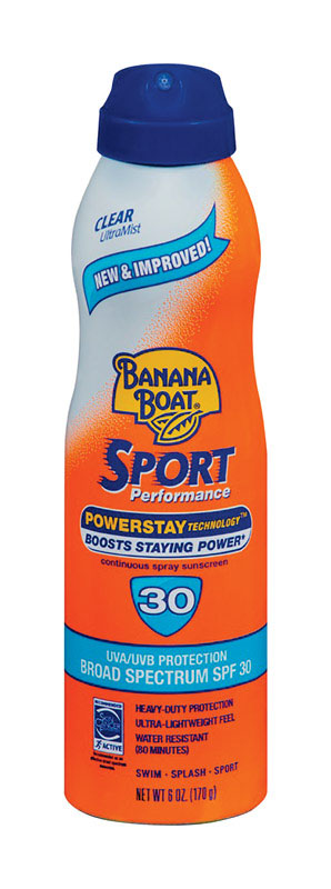 Banana Boat Sport Performance Continuous Spray Sunscreen 6 oz. 1 each (Pack of 12)