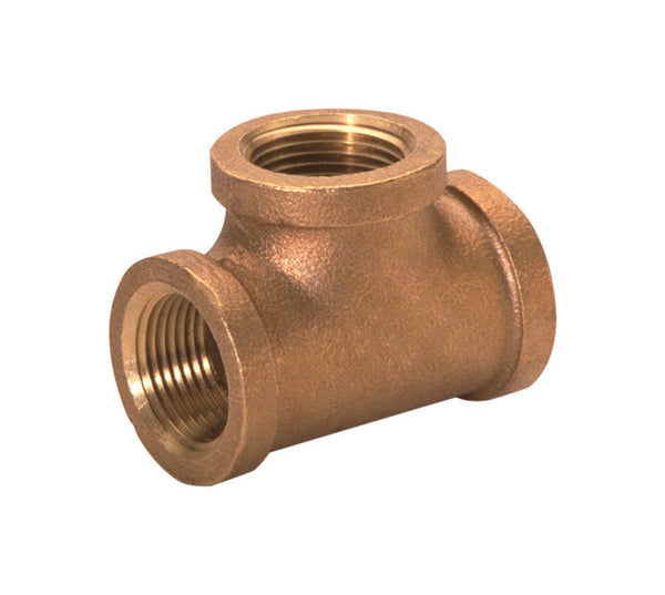 JMF Company - Te de latón rojo de 1/2 pulg. FPT x 1/2 pulg. D FPT