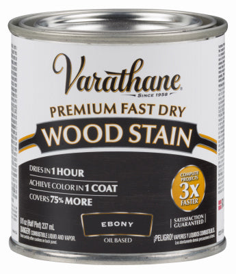 Varathane Premium Fast Dry Semi-Transparent Ebony Wood Stain 0.5 pt. (Pack of 4)