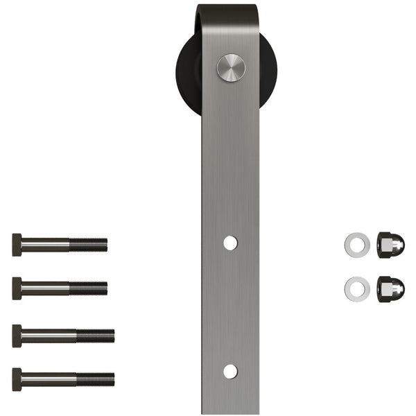 Percha estilo correa de granero con sujetadores (sin riel), acero inoxidable satinado de Stone Harbor Hardware