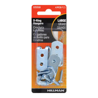 Hillman Silver Steel Large D-Ring Hanger 4 pk 15 lb. (Pack of 10)