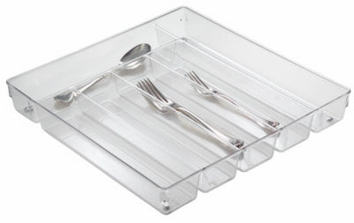 iDesign Linus 2 in. H X 13.5 in. W X 13.8 in. D Plastic Cutlery Tray