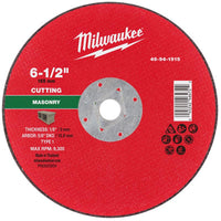 Milwaukee 6-1/2 in. D X 5/8 in. X 1/8 in. thick Masonry Cut-Off Wheel 1 pc