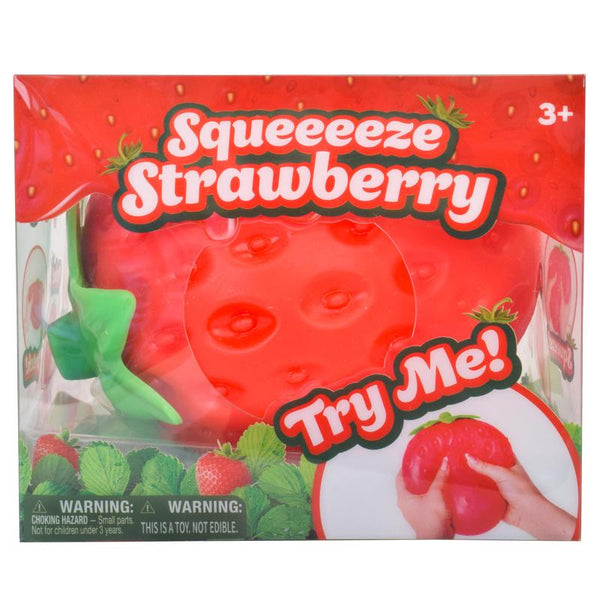 Fun Garden Squishy Strawberry Fidget Toy Red (Pack of 4)