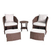 Living Accents Ashton 5 pc Brown Steel Casual Chat Set Gray Reversible Cushion