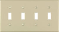 Leviton Ivory 4 gang Thermoset Plastic Toggle Wall Plate 1 pk