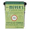 Mrs. Meyer's Clean Day Cottonseed/Soy White Iowa Pine Large Size Candle 7.2 oz. (Pack of 6)