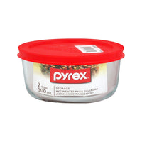 Pyrex 2 cups Food Storage Container 1 pk Clear/Red (Pack of 6)