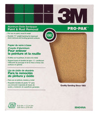 3M 11 in. L X 9 in. W 100 Grit Aluminum Oxide Sandpaper 100 pk
