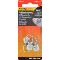 HILLMAN ReadyScrew Zinc Silver D-Ring Hanger 3 pc