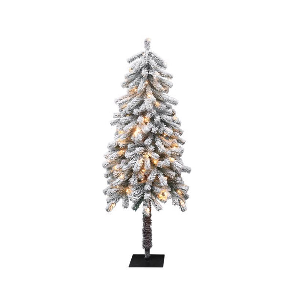 Árbol de entrada alpino nevado Celebrations de 5 ft., completo, con LED, 80 luces