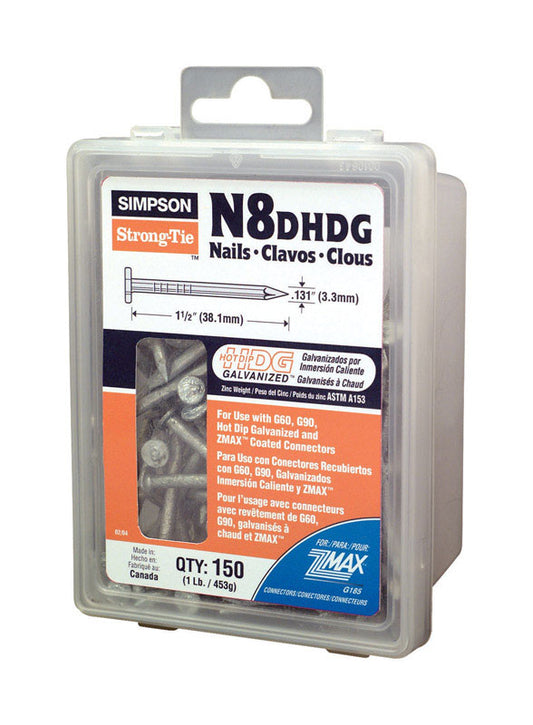 Simpson Strong-Tie 8D 1-1/2 in. Wood Joiner Hot-Dipped Galvanized Steel Nail Round Head 1 lb