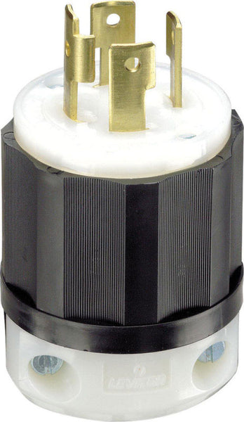 Leviton Industrial Nylon Curved Blade/Ground Locking Plug L14-30P 14-8 AWG 3 Pole 4 Wire - Deal of The Week