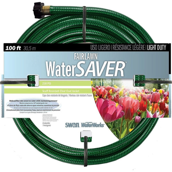 Manguera de jardín de PVC verde para trabajos livianos Swan FairLAWN de 1/2 pulg. de diámetro y 100 pies de largo (paquete de 3)