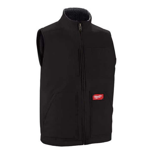 Chaleco de trabajo Milwaukee XXL sin mangas con cuello alto para hombre, color negro
