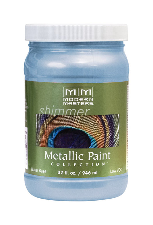 Modern Masters Shimmer Satin Shimmering Sky Metallic Paint 1 qt (Pack of 4).