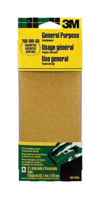 3M 9 in. L x 3-2/3 in. W Assorted Grit Abrasive Mesh Sandpaper 6 pk (Pack of 10)
