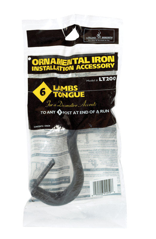 The Village Ironsmith 7 in. H X 2.3 in. W X 2 in. L Ornamental Iron Lambs Tongue