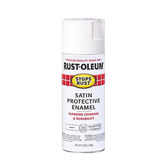 Rust-Oleum Stops Rust Satin White Spray Paint 12 oz. (Pack of 6)