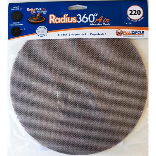 Full Circle Level 360 8.75 in. Aluminum Oxide Hook and Loop Sanding Disc 220 Grit Very Fine 5 pk