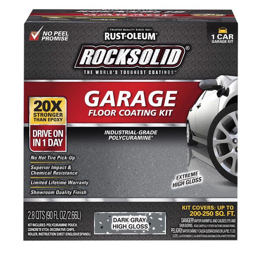 Rust-Oleum RockSolid Dark Gray 200 to 250 sq. ft. Coverage Area Garage Floor Coating Kit 76 oz.