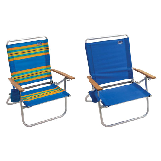 Rio Brands Assorted Colors 3-Position Adjustable Folding Chair 230 lbs. Capacity (Pack of 4)