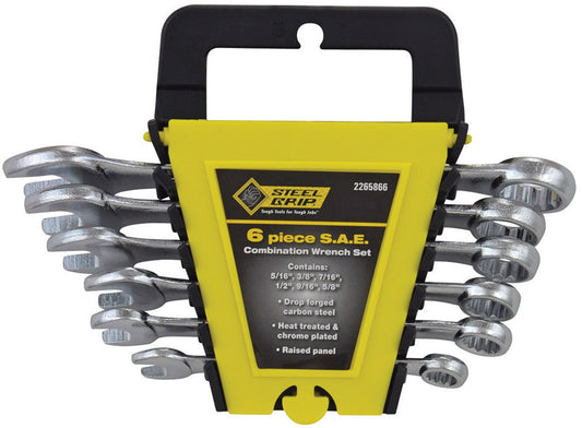 Steel Grip SAE Wrench Set Multiple in. L 6 pc
