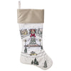 Dyno White/Warm Gray Tree Village Christmas Stocking 20 in. (Pack of 12)