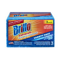 Brillo Estracell Non-Scratch Scrubber Sponge For Kitchen and Bath 4.5 in. L 3 pc (Pack of 8)