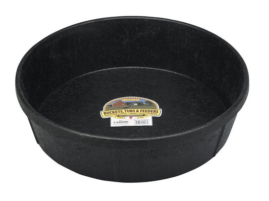 Little Giant Black Rubber Feeder Pan for Livestock 384 oz.
