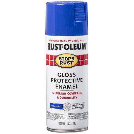 Rust-Oleum Stops Rust Gloss Cobalt Enamel Spray Paint 12 oz (Pack of 6)