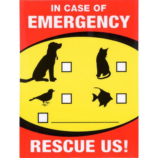 Hillman English Red Emergency Sign 6 in. H X 4 in. W (Pack of 6)