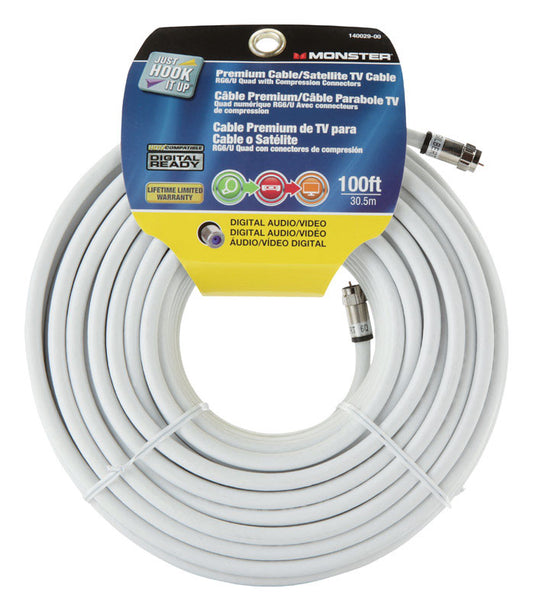Monster Just Hook It Up 100 ft. Weatherproof Video Coaxial Cable