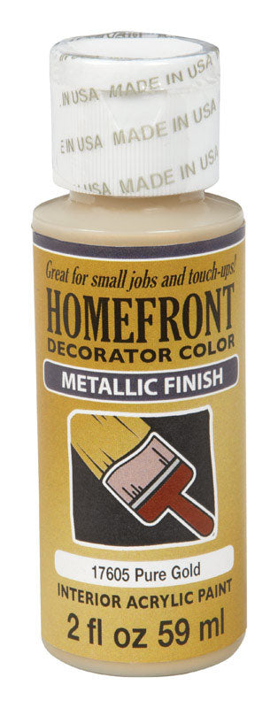 Homefront Metallic Pure Gold Hobby Paint 2 oz. (Pack of 3)