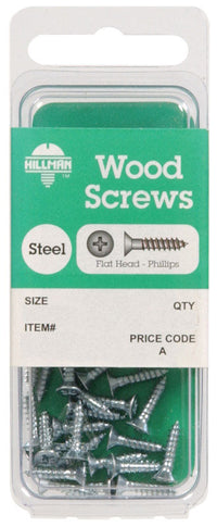 Hillman No. 8 x 1-1/2 in. L Phillips Zinc-Plated Wood Screws 10 pk (Pack of 10)