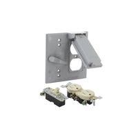 Bell Square Aluminum 2 gang Switch Cover