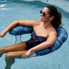 Aqua Swim Navy Blue Fabric/Mesh Inflatable Tropical Palm Floating Chair