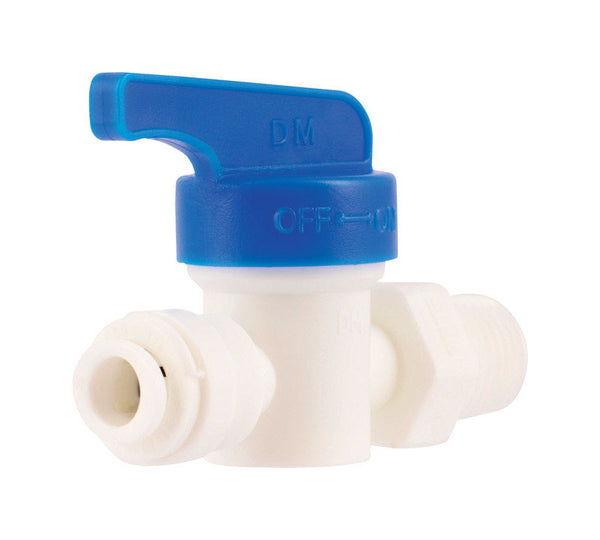 SharkBite 1/4 in. Push-Fit X 1/4 in. Push Polystyrene Straight Valve - Open Box