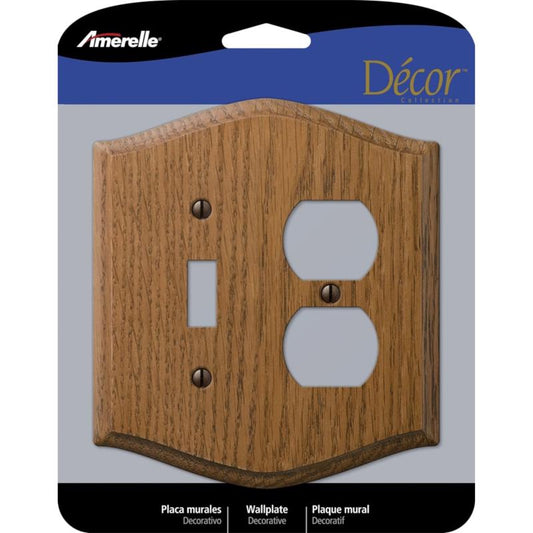 Amerelle Country Brown 2 gang Wood Duplex/Toggle Wall Plate 1 pk