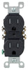Leviton 15 amps 125 V Duplex Black Outlet 5-15R 1 pk