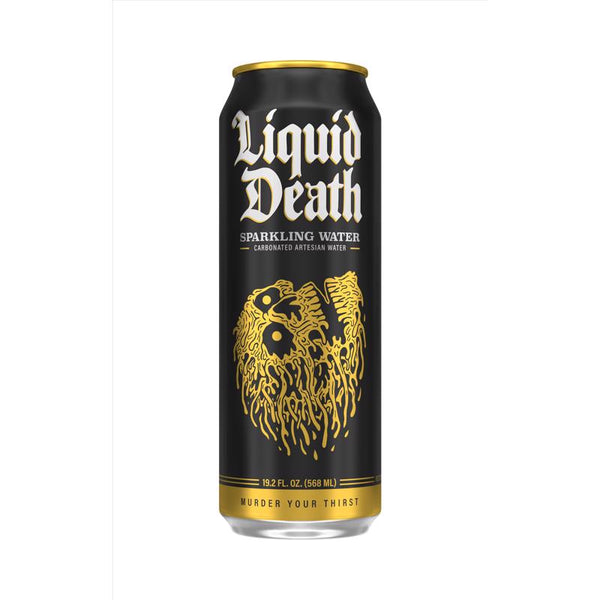 Agua mineral natural con gas Sparkling Water Liquid Death, 19.2 oz, paquete de 1 (paquete de 12)